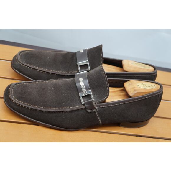 Ermenegildo Zegna Made In Italy Brown Suede Loafers Size 9.5 D Mens Dress Shoes main image 8